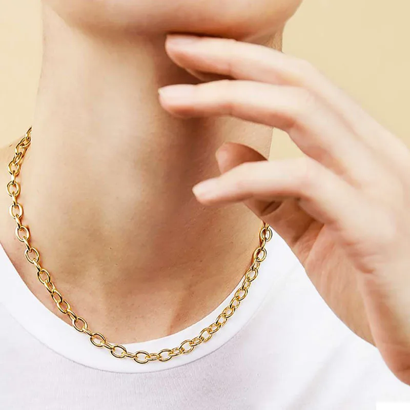 High End Gold Color Link Chain Choker Necklace Stainless Steel Trendy Necklace Wholesale
High End Gold Color Link Chain Choker Necklace Stainless Steel Trendy Necklace Wholesale