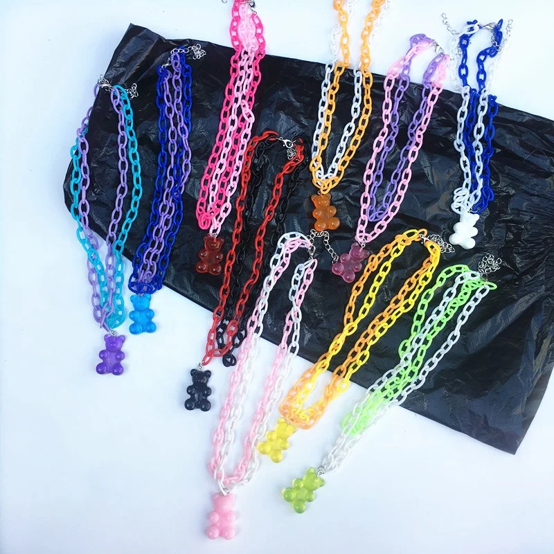 Bear Choker Cool Acrylic Chain Necklaces Cute Pendant for Women Girls Men Party Gifts Fashion Jewelry
Bear Choker Cool Acrylic Chain Necklaces Cute Pendant for Women Girls Men Party Gifts Fashion Jewelry