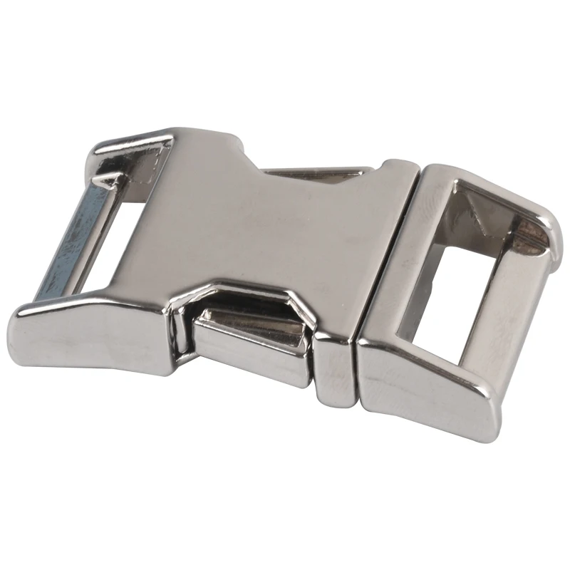 

High Quality Silver Color Various Size Metal Side Release Buckle Adjuster Belt Buckle
