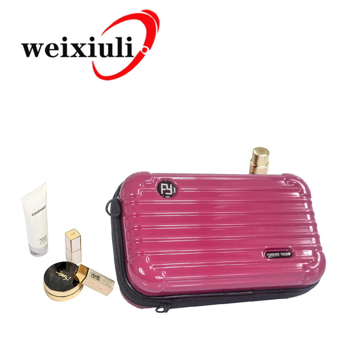 

wholesale luxury printed pink carry on tool abs hard shell small mini suitcase box makeup suitcase for women girls, Customized makeup suitcase colors