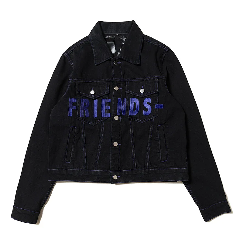 Custom Logo Vlones Black Printed Denim Jacket Embroidered Denim Jacket Autumn Season Vlones Jacket For Men
Custom Logo Vlones Black Printed Denim Jacket Embroidered Denim Jacket Autumn Season Vlones Jacket For Men