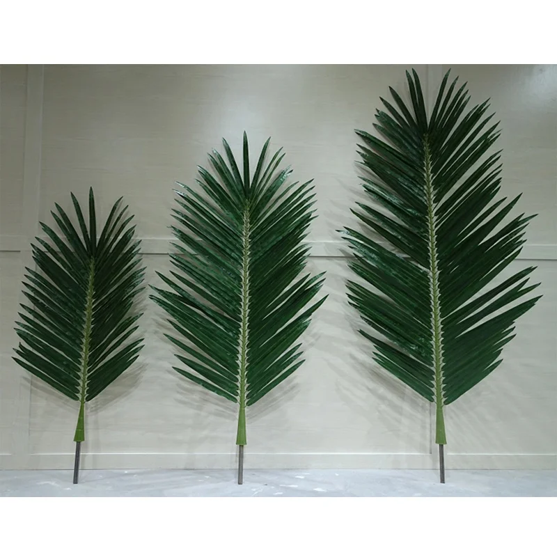high quality 3m height plastic artificial palm tree leaves, artificial coconut palm fronds, indoor square tube coconut leaf