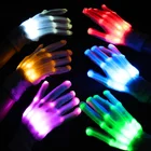 The Latest Version 6 flash modes Nylon Solid color LED gloves Party Glow Glove