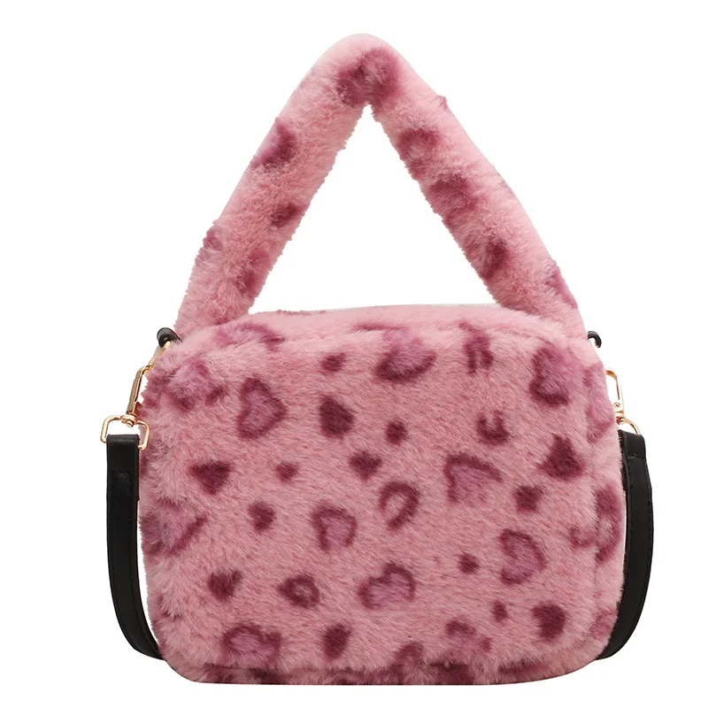 Winter Fluffy Plush Shoulder Bag Women Soft Shoulder Bag Pink Color Leopard Handbags Plush Tote Purse Bags, 4 colors
Winter Fluffy Plush Shoulder Bag Women Soft Shoulder Bag Pink Color Leopard Handbags Plush Tote Purse Bags, 4 colors