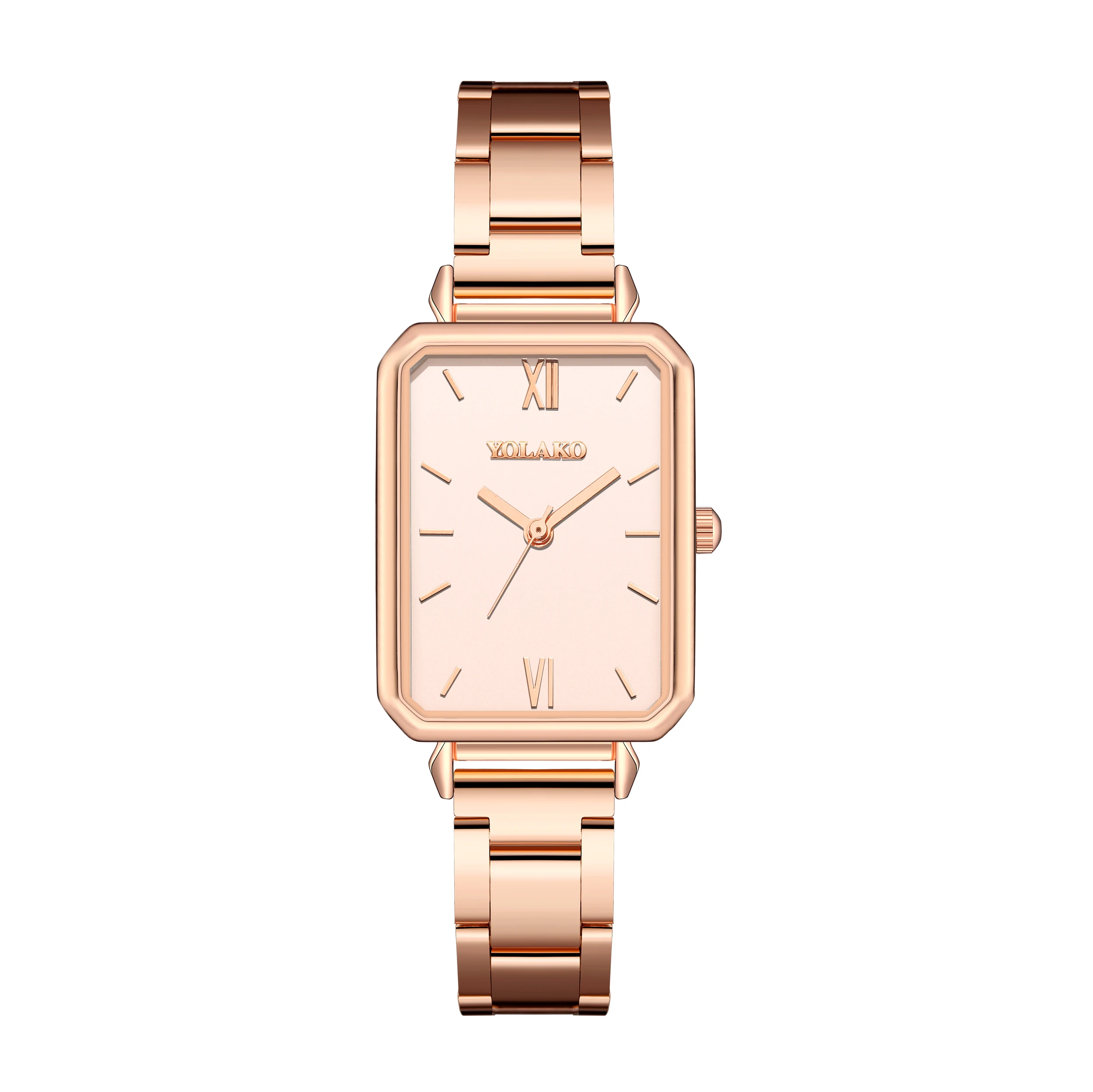 YOLAKO brand watch supplier qianwen fashion solid color belt square dial metal case Roman numeral woman business casual watch
YOLAKO brand watch supplier qianwen fashion solid color belt square dial metal case Roman numeral woman business casual watch