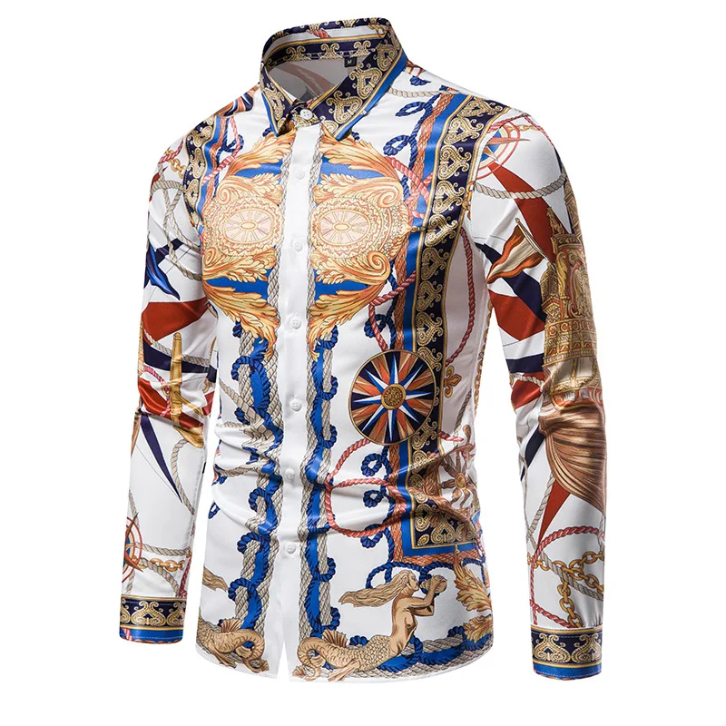 Men Shirts Royal High Quality Blouse Casual Fashion Slim Fit Dress Shirt Long Sleeve Paisley Print Formal Casual Tops
Men Shirts Royal High Quality Blouse Casual Fashion Slim Fit Dress Shirt Long Sleeve Paisley Print Formal Casual Tops