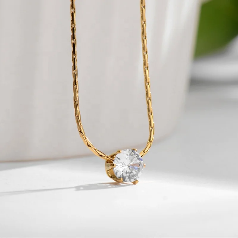 MICCI Custom18k Gold Plated Stainless Steel Jewelry 4mm Lab Grown Single Zircon Mosinite Diamonds Pendant Necklace for Women
MICCI Custom18k Gold Plated Stainless Steel Jewelry 4mm Lab Grown Single Zircon Mosinite Diamonds Pendant Necklace for Women