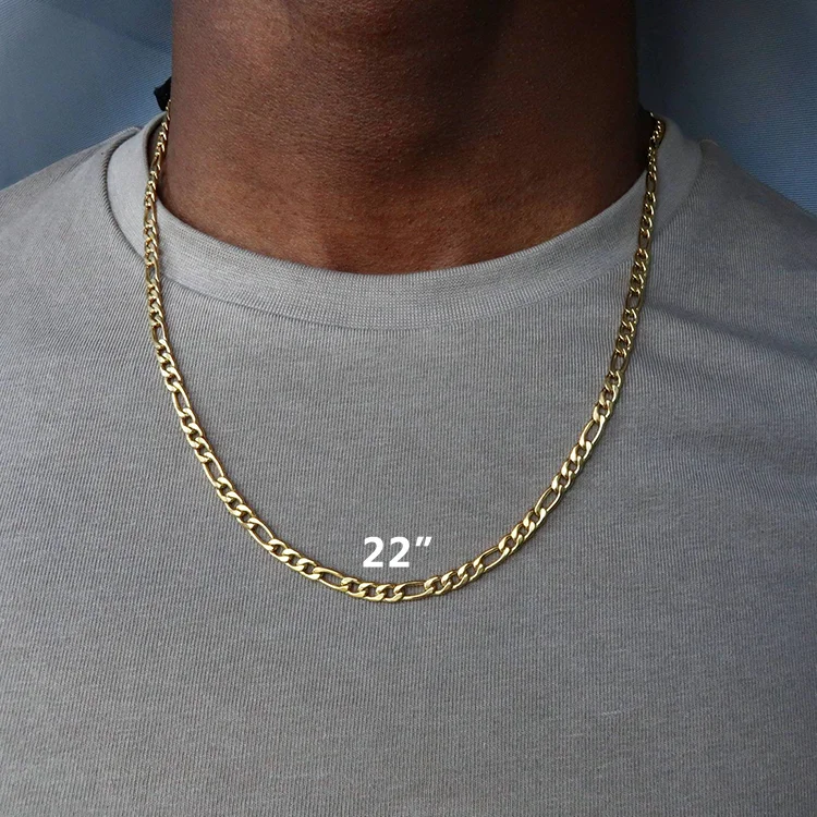 trendy gold chain high quality stainless steel silver/gold figaro necklace for mens gift for him, Silver steel color, gold
trendy gold chain high quality stainless steel silver/gold figaro necklace for mens gift for him, Silver steel color, gold
