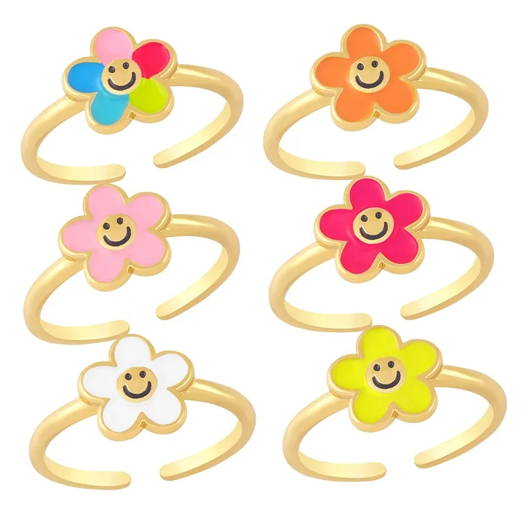 For Girls Women Custom Gold Copper Colorful Sun Flower Open Fashion Jewelry Rings, White/pink/colorful/orange/rose red/yellow
For Girls Women Custom Gold Copper Colorful Sun Flower Open Fashion Jewelry Rings, White/pink/colorful/orange/rose red/yellow