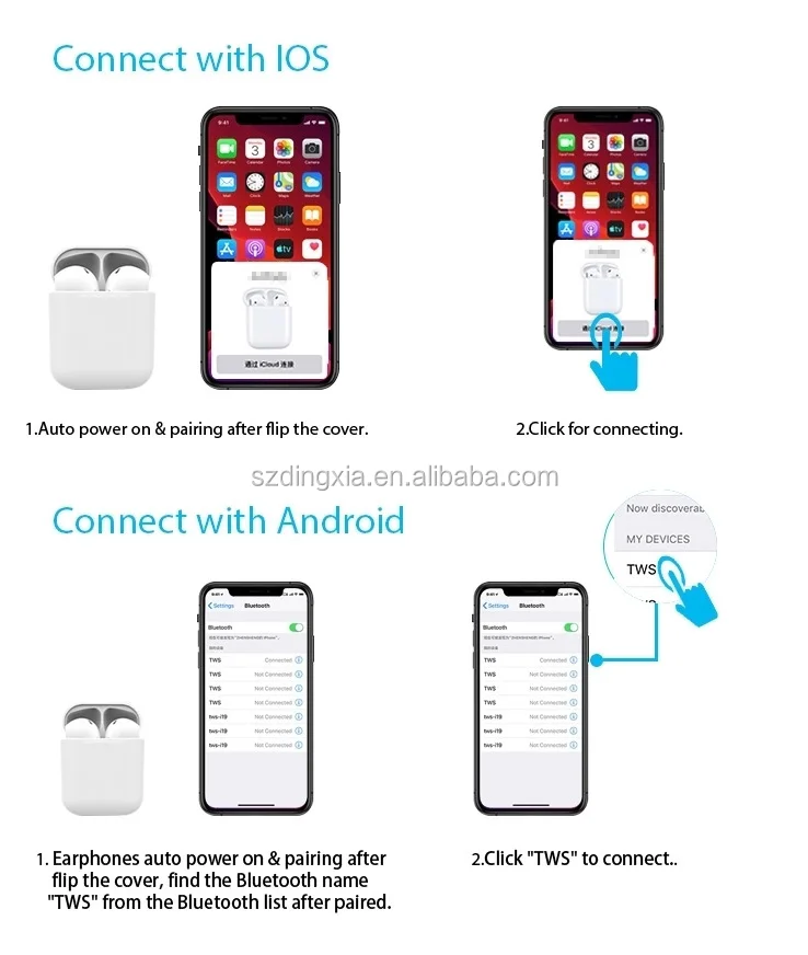 I28 TWS Aps 2 1:1 Airpods 2 Touch Control Earbuds Wireless Charge Pop-Up Headphone - ANKUX.COM