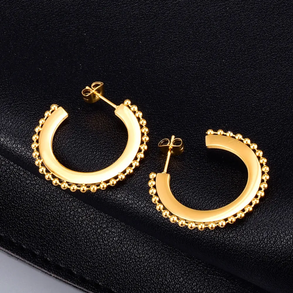 Bohemian Fine Jewelry 2020 Genuine Stainless Steel Gold Geometric Small Round Bead C-shaped Stud Earrings for Women
Bohemian Fine Jewelry 2020 Genuine Stainless Steel Gold Geometric Small Round Bead C-shaped Stud Earrings for Women