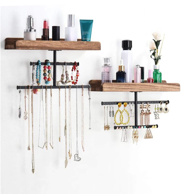 Set of 2 Removable Hanging Wall Wood Mounted Jewelry Organizer Rustic Wood Jewelry Holder Display for Necklaces Bracelet Earring, Black
Set of 2 Removable Hanging Wall Wood Mounted Jewelry Organizer Rustic Wood Jewelry Holder Display for Necklaces Bracelet Earring, Black