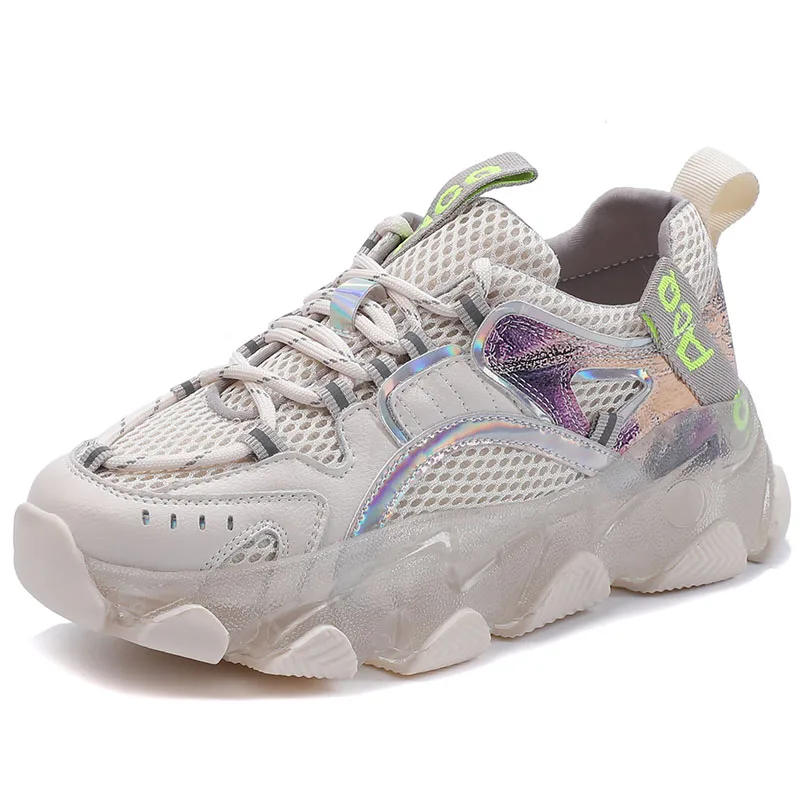 Dropshipping Women Mesh Chunky Sneakers Fashion Shining Women's Breathable Shoes Comfortable Footwear for Female
Dropshipping Women Mesh Chunky Sneakers Fashion Shining Women's Breathable Shoes Comfortable Footwear for Female