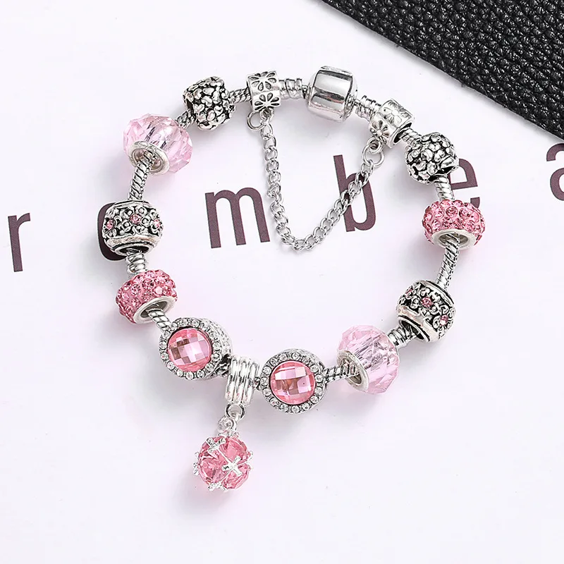 European Fashion Jewelry Pink Oval Crystal Beads Charm Bracelets Bangles Snake Chain Bracelets For Women Pulseira
European Fashion Jewelry Pink Oval Crystal Beads Charm Bracelets Bangles Snake Chain Bracelets For Women Pulseira