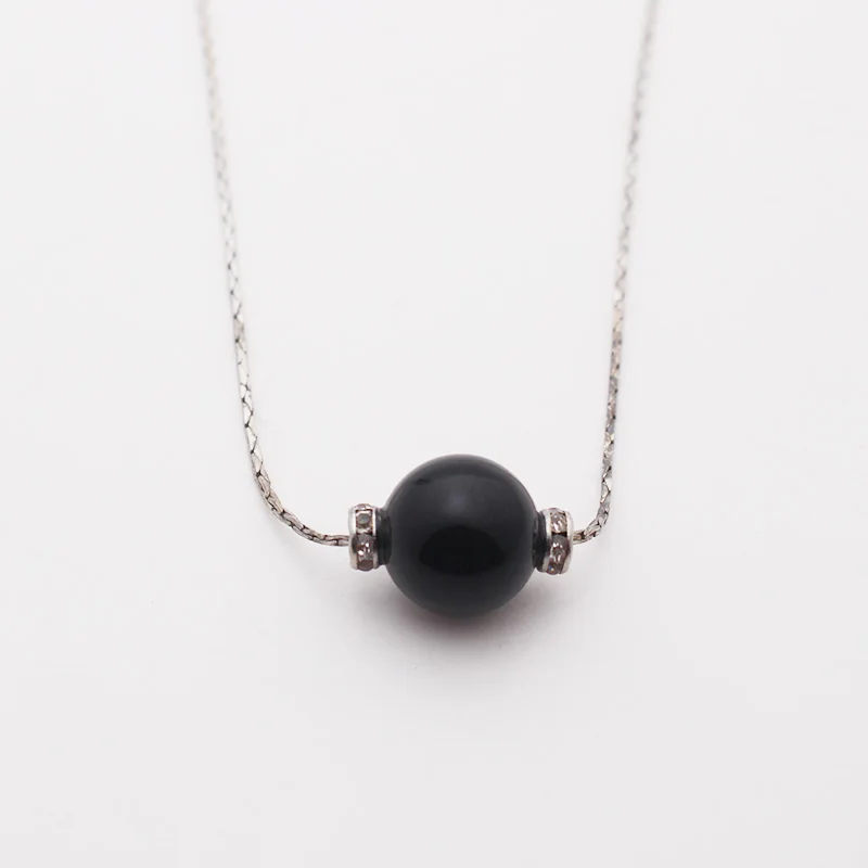 Unisex Genuine Facted Round Gemstone Beads Length Adjustable Genuine Pearl Pendant Necklace, Black
Unisex Genuine Facted Round Gemstone Beads Length Adjustable Genuine Pearl Pendant Necklace, Black