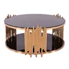 Modern 2019 designer stainless steel and glass light luxury coffee table