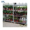 Hot sale storage shelf steel greenhouse trolley with 5 shelves wire mesh with locking wheels
