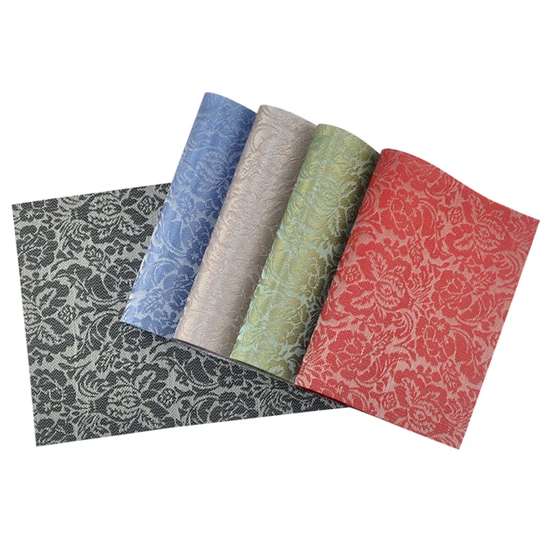 Chinese Wind PVC Non Slip Heat Insulation Food Placemats High Grade Foldable Weave Multi Color Mat, Black flowers, red flowers, army green flowers
Chinese Wind PVC Non Slip Heat Insulation Food Placemats High Grade Foldable Weave Multi Color Mat, Black flowers, red flowers, army green flowers