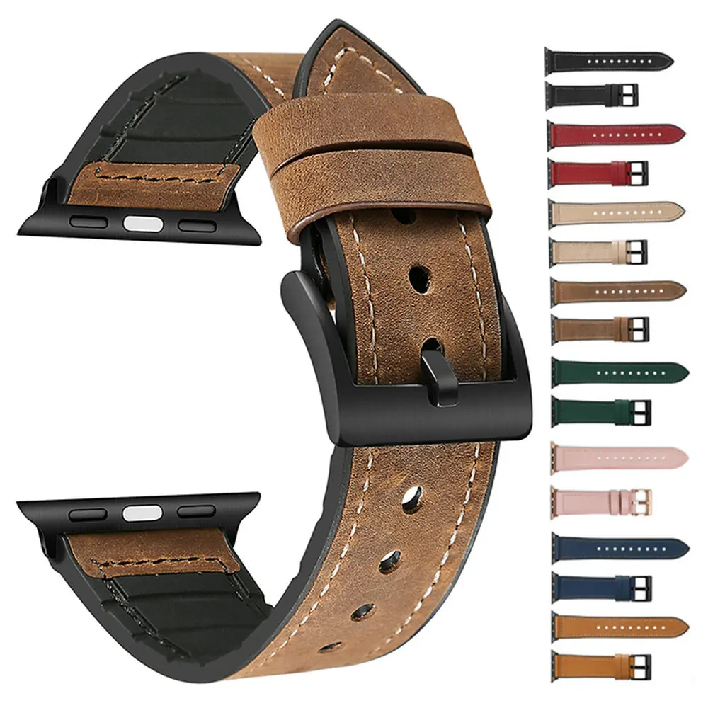 TPU Rubber Leather Composite Watch Band Strap for Apple Watch iWatch, As photo shown
TPU Rubber Leather Composite Watch Band Strap for Apple Watch iWatch, As photo shown