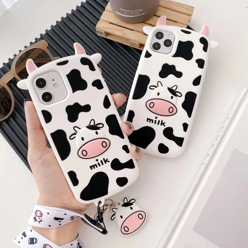 Cartoon 3D silicone cow mobile cover cases for iPhone 12 11Pro cute stereoscopic silicone TPU soft phone case, White
Cartoon 3D silicone cow mobile cover cases for iPhone 12 11Pro cute stereoscopic silicone TPU soft phone case, White