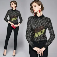 Hot sale online shopping beautiful elegant vintage letter printing long sleeve new model polo neck ladies fashion formal blouses
Hot sale online shopping beautiful elegant vintage letter printing long sleeve new model polo neck ladies fashion formal blouses