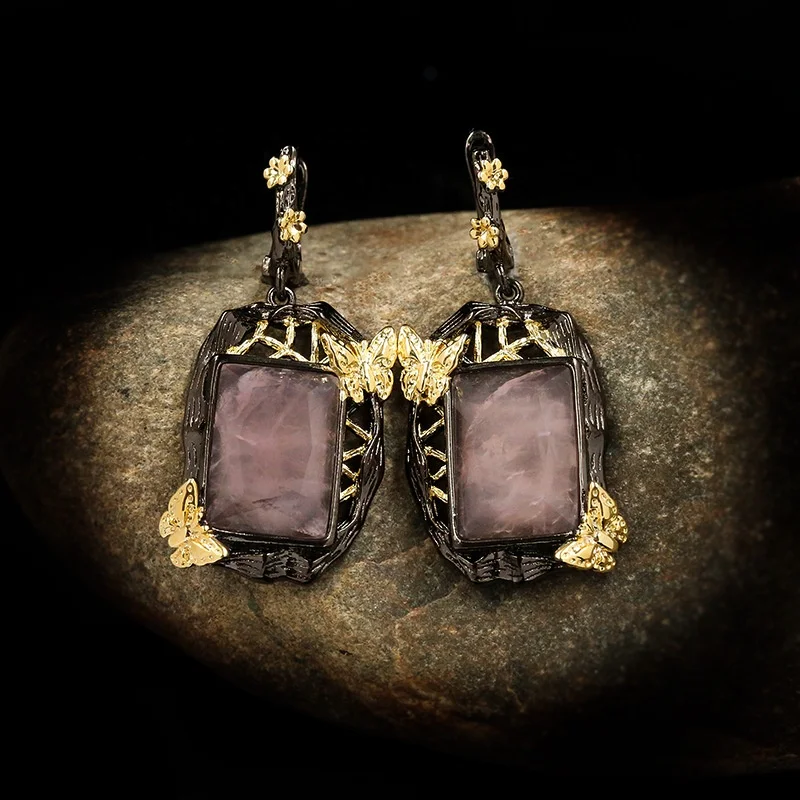 Fashion Lady Bohemian Style Square Natural Crystal Butterfly Flying Earrings Lady Sweet Jewelry Drop Earrings
Fashion Lady Bohemian Style Square Natural Crystal Butterfly Flying Earrings Lady Sweet Jewelry Drop Earrings