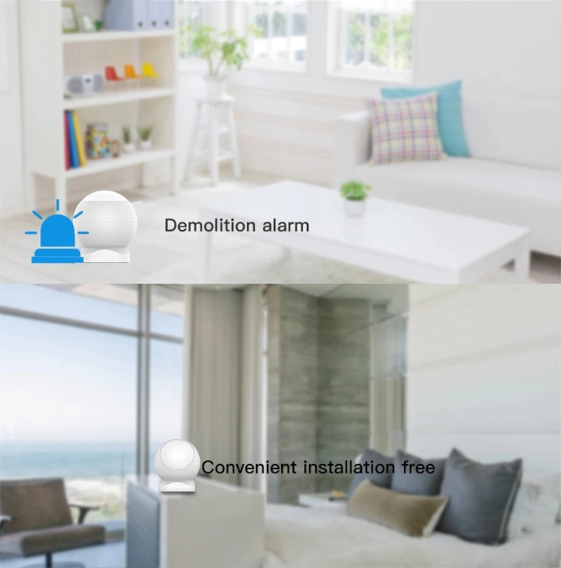 2019 new wireless motion detector PIR sensor smart home Zigbee APP alarm control - ANKUX.COM