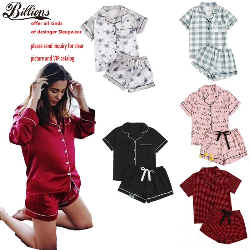 2021 night wear designer headbands silk women sleepwear pijamas two piece sets pyjamas women pajamas, Customized color
2021 night wear designer headbands silk women sleepwear pijamas two piece sets pyjamas women pajamas, Customized color