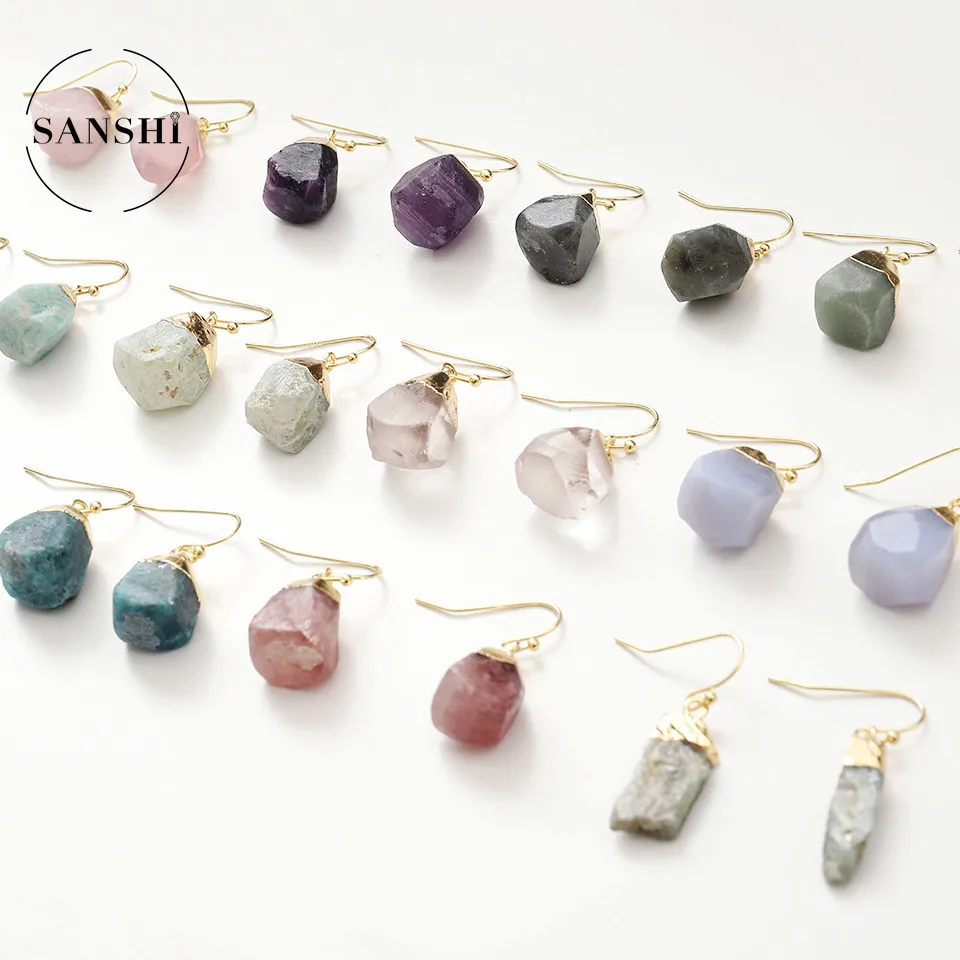 Creative natural stone women's fashion irregular raw stone earrings crystal stone earrings for women, As picture
Creative natural stone women's fashion irregular raw stone earrings crystal stone earrings for women, As picture
