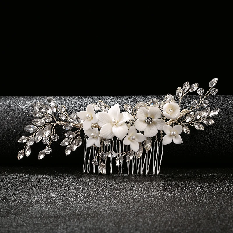 ROMANTIC Bridal Hair Accessories Ceramic Flowers Handmade Women Wedding Hair Combs
ROMANTIC Bridal Hair Accessories Ceramic Flowers Handmade Women Wedding Hair Combs