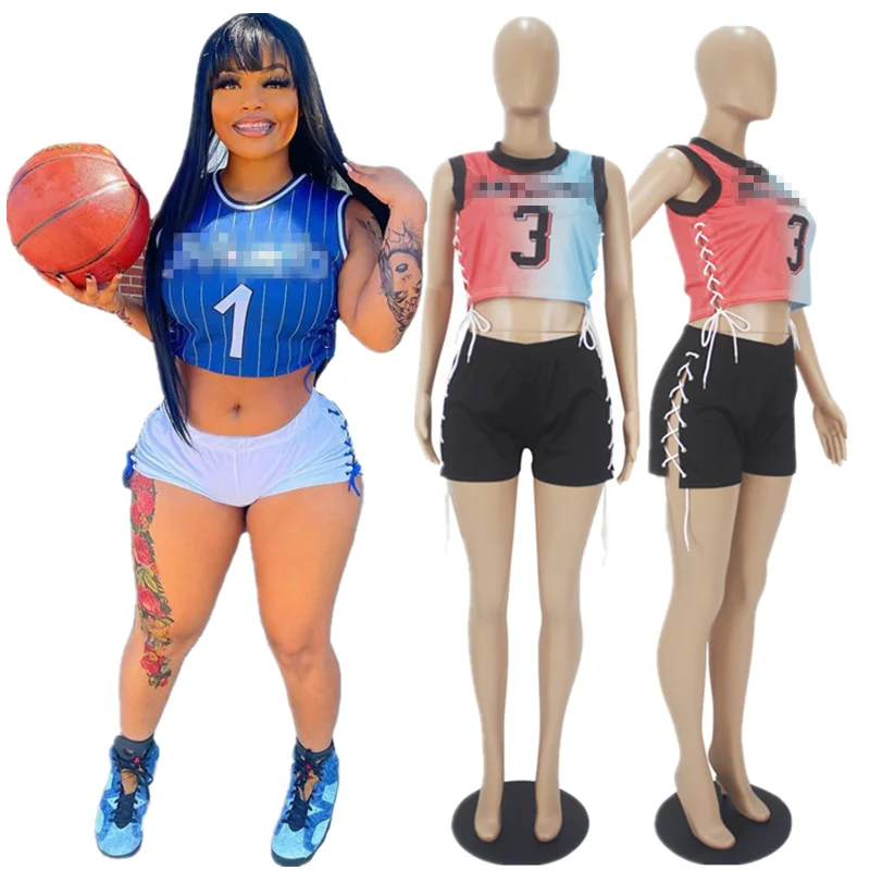 2022 Fashion 2 piece shorts women set sexy drawstring jersey two piece set outfit basketball jersey set, 16 colors
2022 Fashion 2 piece shorts women set sexy drawstring jersey two piece set outfit basketball jersey set, 16 colors