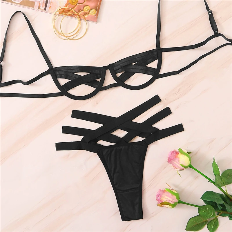 Black Solid Ladder Cut-Out Lingerie Set 2020 Sexy Women Summer Bralettes Thongs V-Strings Female sexy lingerie, Black and customized color
Black Solid Ladder Cut-Out Lingerie Set 2020 Sexy Women Summer Bralettes Thongs V-Strings Female sexy lingerie, Black and customized color