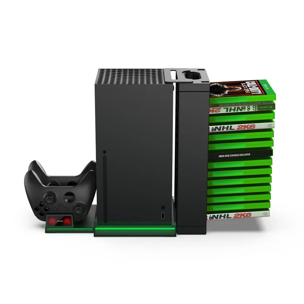 Dobe TYX-0667 Xbox SeriesX Multi-function base XSX controller charger disc storage rack for XOBX Series X console, Black
Dobe TYX-0667 Xbox SeriesX Multi-function base XSX controller charger disc storage rack for XOBX Series X console, Black