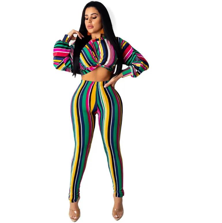 Best Selling Striped Fashion Print Lady Long Sleeve Off Shoulder Crop Top Tights Loose High Waist Pants Two Piece Set Clothing, As picture
Best Selling Striped Fashion Print Lady Long Sleeve Off Shoulder Crop Top Tights Loose High Waist Pants Two Piece Set Clothing, As picture
