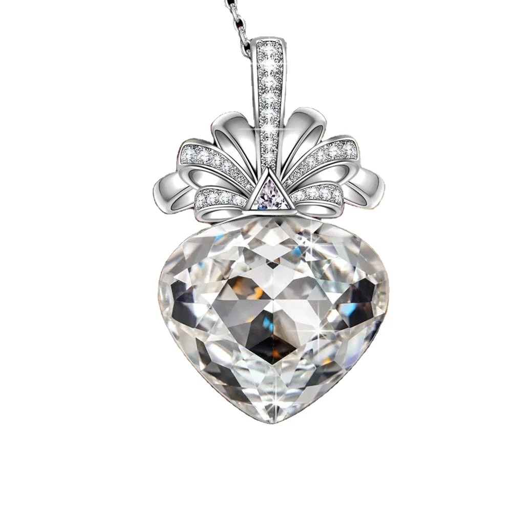 Hainon Luxury Heart Pendant Necklace White Crystal Necklace For Women Valentine's Day Gift Birthday Gift
Hainon Luxury Heart Pendant Necklace White Crystal Necklace For Women Valentine's Day Gift Birthday Gift