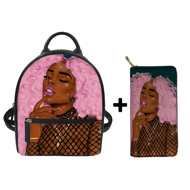 Black Women Art African Backpacks Females Luxury Beach Bag Ladies 2pcs/set Backpack&Purse Girls PU Bookbag Bolsa
Black Women Art African Backpacks Females Luxury Beach Bag Ladies 2pcs/set Backpack&Purse Girls PU Bookbag Bolsa