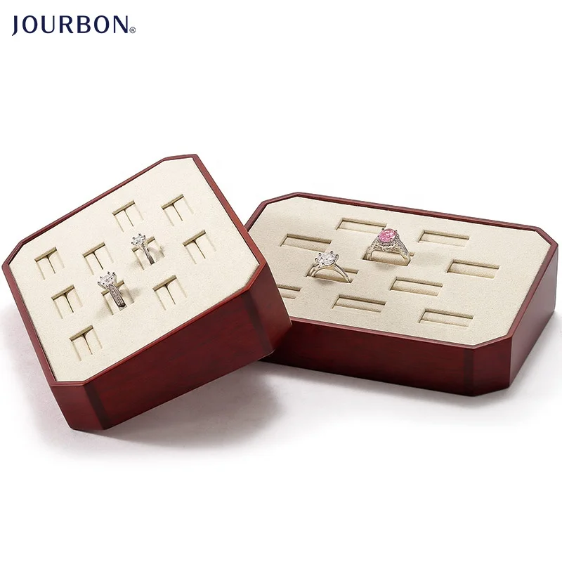 Custom luxury ring jewelry tray high end wood jewelry display tray stand, Cream-colored
Custom luxury ring jewelry tray high end wood jewelry display tray stand, Cream-colored