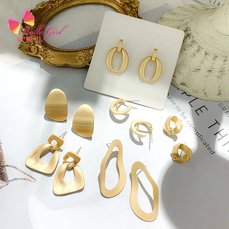 Korean high-grade metal textured earrings set irregular geometric stud earrings stainless steel earrings women
Korean high-grade metal textured earrings set irregular geometric stud earrings stainless steel earrings women