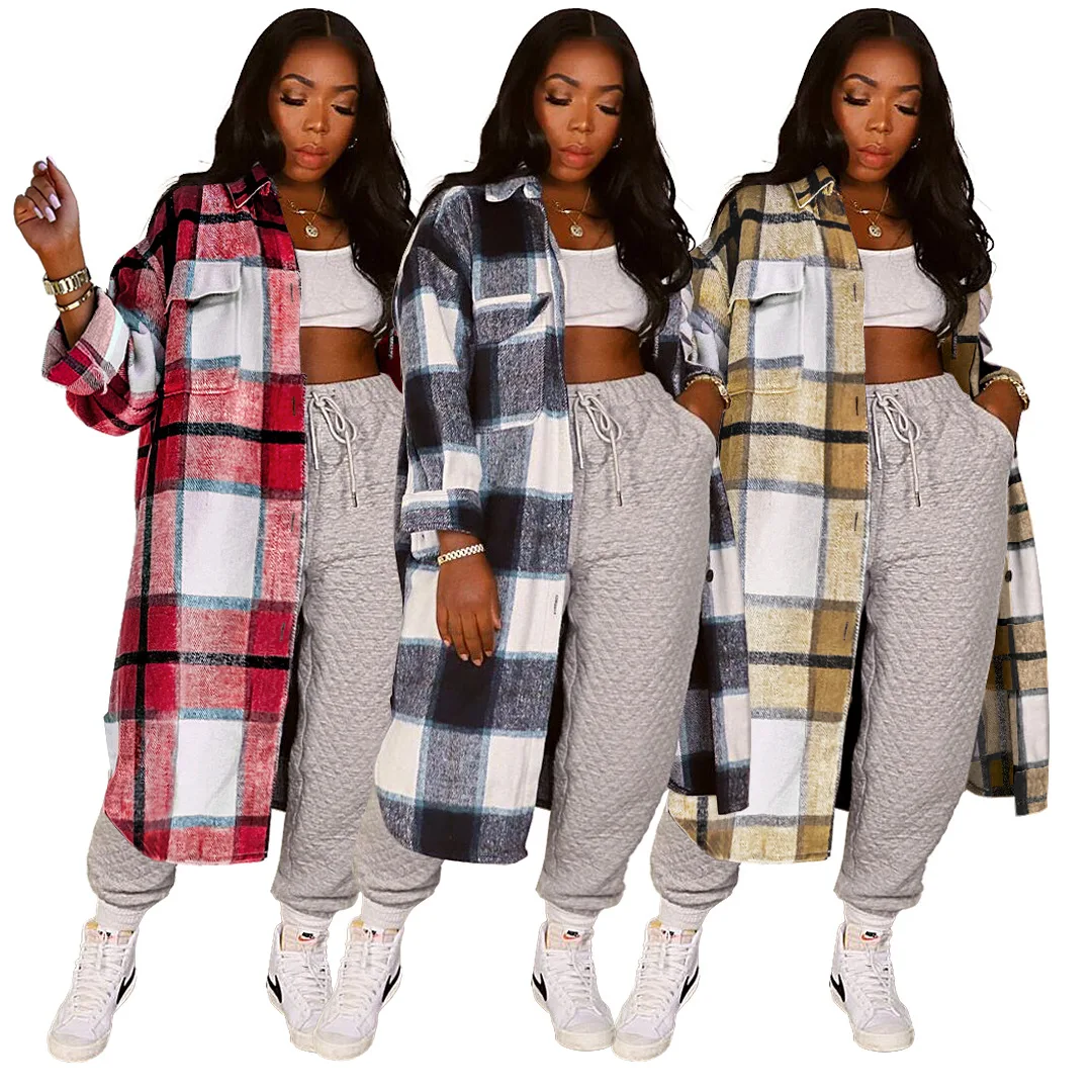 2021 New Fashion Plaid Winter Ladies Long Coat Casual Women Blouses Plaid Long Sleeve Shirt Tops Jacket
2021 New Fashion Plaid Winter Ladies Long Coat Casual Women Blouses Plaid Long Sleeve Shirt Tops Jacket