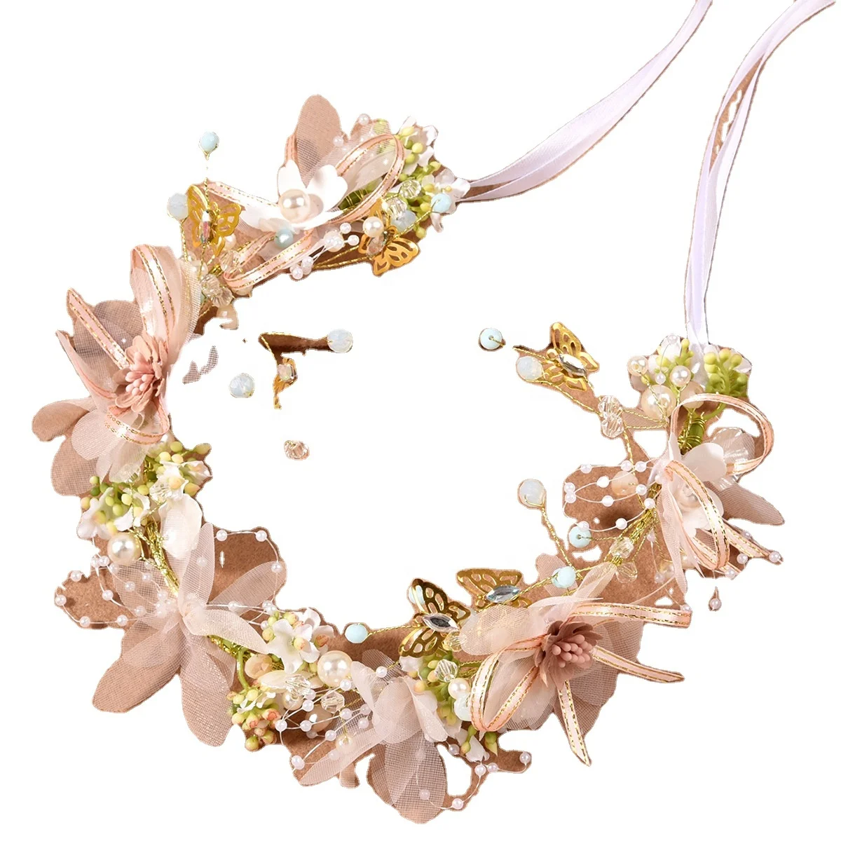 

New super Fairy Beauty Sen department smart flower hair hoop garland original bridal headdress wedding dress hair accessories