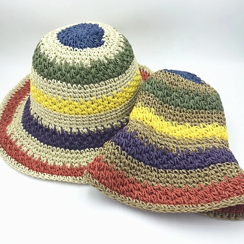 Hot Sale Woven Foldable Womens Bucket Straw Summer Sun Hats Beach Colorful Hat Low Moq
Hot Sale Woven Foldable Womens Bucket Straw Summer Sun Hats Beach Colorful Hat Low Moq