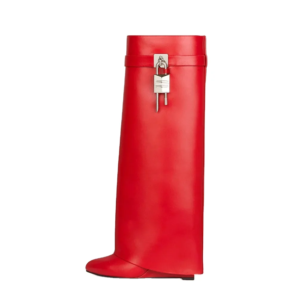 Hot Selling Autumn Round Toe Large Cylinder Metal Lock Medium-Length Boots For Women
Hot Selling Autumn Round Toe Large Cylinder Metal Lock Medium-Length Boots For Women
