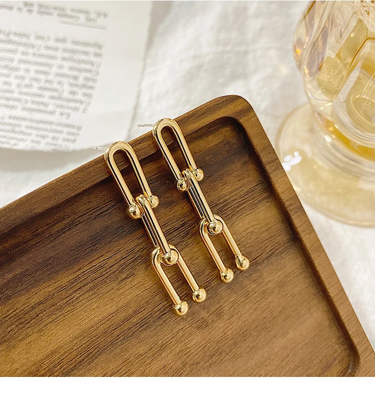 Stainless Steel 18k Gold Plated Thick U Shape Geometric Drop Earrings Long Style Dangle Earrings Gold Jewelry For Women, Gold,silver
Stainless Steel 18k Gold Plated Thick U Shape Geometric Drop Earrings Long Style Dangle Earrings Gold Jewelry For Women, Gold,silver