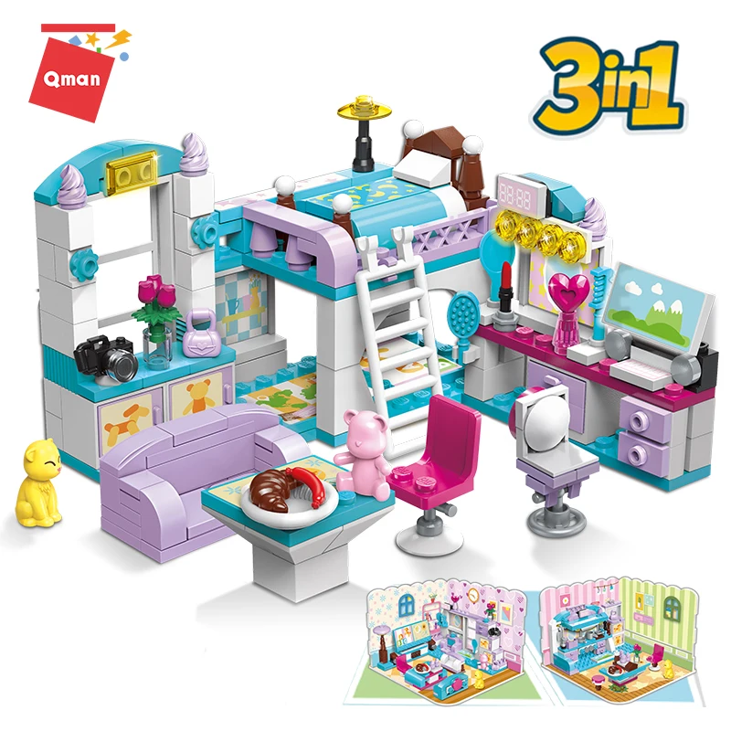 QMAN 348 Pcs Building Blocks Toys Trendy House Bricks Toy Pretty Store Building Sets Educational Toys for Girls 6-12 and Up