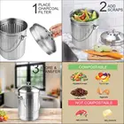 1.32 Gallon Compost Bin for Kitchen Countertop Stainless Steel Bucket Container Rust Free Kitchen FOOD trash can