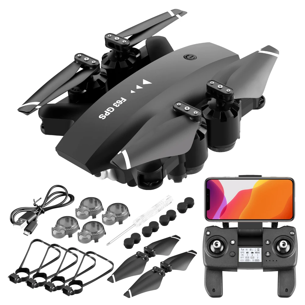 Drop shipping 2021 New F63 GPS Drone With Wifi FPV 1080P 4K HD Camera Quadcopter 20 Minutes Foldable RC helicopter fly childtoy 
Drop shipping 2021 New F63 GPS Drone With Wifi FPV 1080P 4K HD Camera Quadcopter 20 Minutes Foldable RC helicopter fly childtoy
