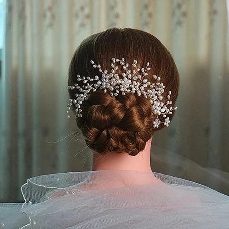 Fashion Wedding Women Jewelry Handmade Crystal Pearl Hair Comb Bridal Wedding Hair Comb Fancy Hair Accessories, Silver
Fashion Wedding Women Jewelry Handmade Crystal Pearl Hair Comb Bridal Wedding Hair Comb Fancy Hair Accessories, Silver