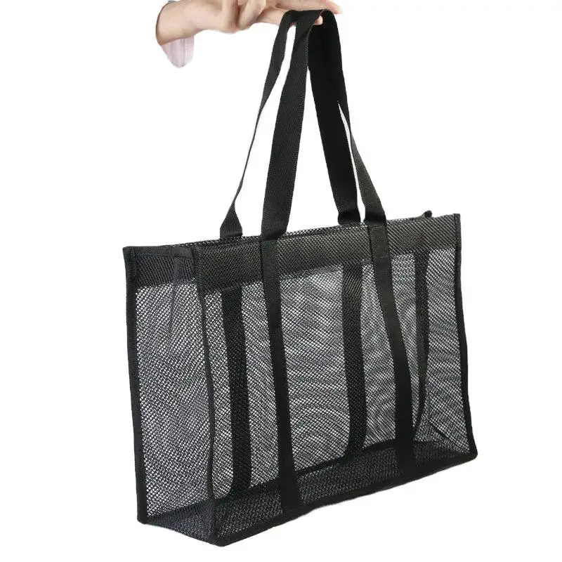 OB059 Factory direct sell Nylon transparent mesh travelling handbags mesh beach bag mesh shopping bags with custom logos, Black
OB059 Factory direct sell Nylon transparent mesh travelling handbags mesh beach bag mesh shopping bags with custom logos, Black