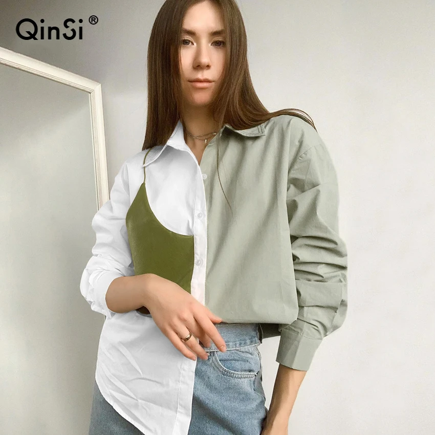QINSI Ladies Long Sleeve Elegant Blouse Shirt Women White Green Casual Button Vintage Turn Down Collar Office Lady Shirt Female
QINSI Ladies Long Sleeve Elegant Blouse Shirt Women White Green Casual Button Vintage Turn Down Collar Office Lady Shirt Female
