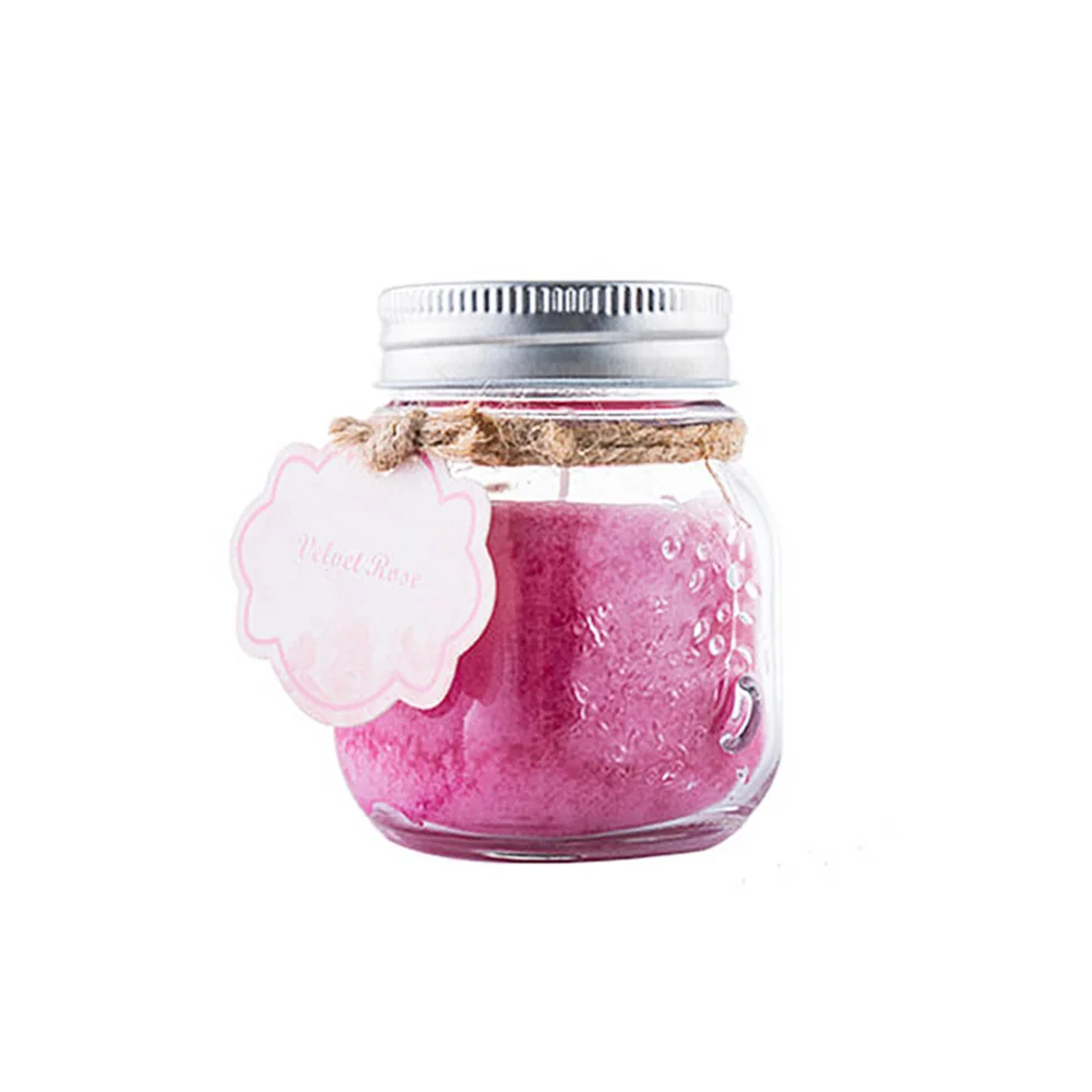 personalized scented candle in glass jar with metal lid